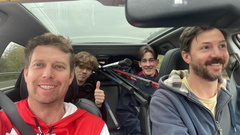 Mike, Josh, Josiah and Travis on the way to Sheffield