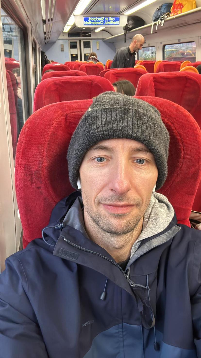 Stef on the way to Sheffield